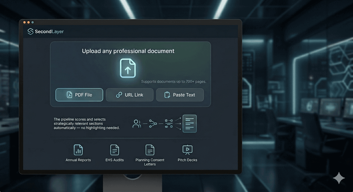 SecondLayer Pro — upload interface
