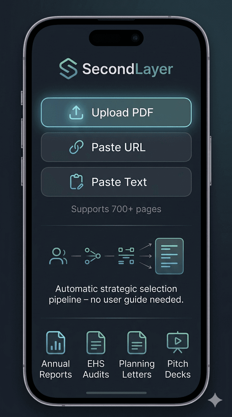 SecondLayer Pro — upload interface on mobile